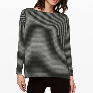 Lululemon Drapey Stripe Softstreme Long-Sleeve Shirt  Size XS